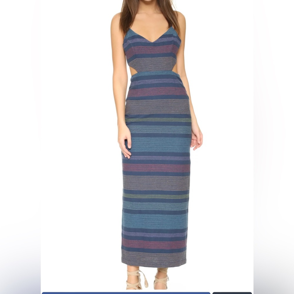 Mara Hoffman Striped Blue and Purple Maxi Dress